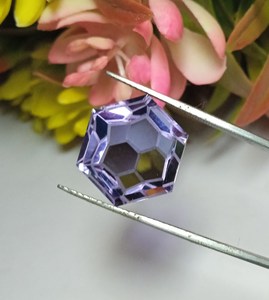 Pierre précieuse d'améthyste naturelle certifiée IGI, taille hexagonale unique, haute qualité, pierre lâche légère pour la fabrication de bijoux, bague, pendentif - Product Image 5