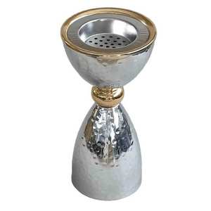 Porte-encens religieux en laiton finition argentée de qualité supérieure, écologique, élégant, fait main, tendance, brûleur très vendu pour le Ramadan et l'Aïd - Product Image 1