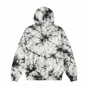 <b>Men's</b> Black <b>White</b> Tie Dye Hoodie Pullover Casual Hooded <b>Sweatshirt</b> with Drawstring Kangaroo Pocket - Product Image 2