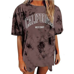 T-shirts tie-dye pour femmes, t-shirts à manches courtes surdimensionnés |   T-shirt ample, manches courtes, imprimé tie-dye, col rond, hauts pour concerts - Product Image 3
