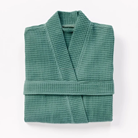 Peignoir gaufré respirant pour spa et hôtel, séchage rapide, confortable, unisexe, serviette de plage gaufrée pour adulte avec ceinture