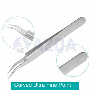 Juego de Pinzas Profesionales de Acero Inoxidable para Extensión de Pestañas, Herramientas Aplicadoras de Punta Fina para Aislamiento de Pestañas para Uso en Salón - Product Image 6
