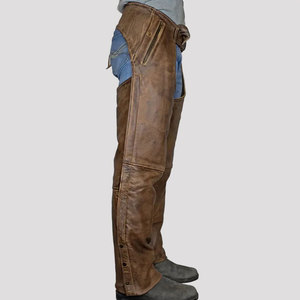 Horse <b>Riding</b> Suede Leather <b>Chaps</b> High Quality Durable Material Washed Men's Leather <b>Chaps</b> Wholesale Best Price With Custom Logo - Product Image 4