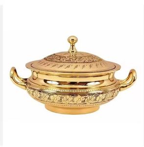 Calentador de Alimentos Premium Contemporáneo Tipo Esfera, Servidor de Buffet con Diseño Acanalado Plateado y Elegante Soporte Trípode en Dorado Champán - Product Image 2