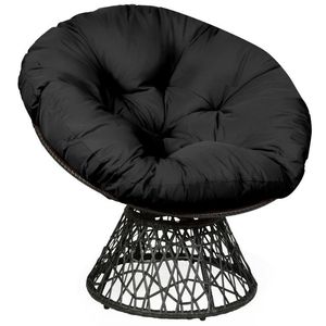 Sedia Papasan in Rattan Girevole a 360 Gradi con Cuscino Morbido - Comfort Ergonomico - Product Image 1