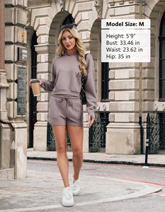 Ensemble sweat-shirt et short sexy pour femme 100% coton, personnalisable, haute qualité, en tissu French Terry, ensembles pour femme - Product Image 6