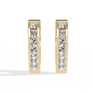 Boucles d'oreilles créoles Ajretail 0,83 ct « Amour Éternel » en diamant naturel – Or 14 carats, taille brillant, bijoux de luxe pour femme – Couleur HI, clarté VS-SI - Product Image 1