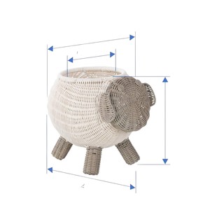 Cesta de mimbre con forma de oveja con patas, linda cesta de mimbre para guardar juguetes, decoración ecológica para el hogar - Product Image 4