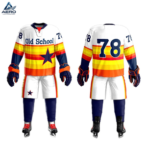 Uniforme de Hockey sobre Hielo 2026, Totalmente Transpirable y Duradero, Diseño Clásico con Rayas y Estrellas, Calidad Premium, Servicio OEM ODM - Product Image 2