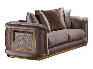 Luxury Solid Teak Wood <b>Sofa</b> Set Modern Glam Velvet 3 2 1 1 Seater <b>Gold</b> Inlay <b>Sofa</b> Coffee Table Villa Living Room Furniture - Product Image 4