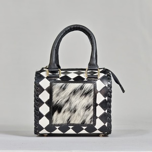 Bolso de Mano de Lujo de Piel de Vacuno a Cuadros Negros, de Moda, Superventas, Estilo Japonés, Hecho a Mano, Bolso de Hombro para Mujer - Product Image 1