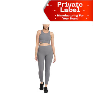 Ensembles de yoga et de sport pour l'été en tricot côtelé, comprenant un short cycliste et un haut court à col carré, taille haute, pour la gym et le fitness - Product Image 1