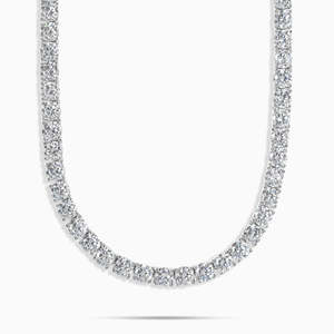 5mm VVS1 Moissanite <b>Tennis</b> Chain <b>Necklace</b> 925 <b>Sterling</b> <b>Silver</b> Diamond <b>Tennis</b> <b>Necklace</b> White Gold Finish - Product Image 1