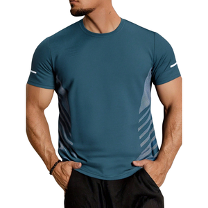 Camiseta Deportiva Transpirable para Hombre, de Secado Rápido, Ligera, para Entrenamiento, Running, Gimnasio, Cuello Redondo, Manga Corta, Ropa Deportiva Activa, 220g - Product Image 1