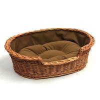 Nid pour animaux de compagnie rectangulaire XL en osier, rotin et paille tressée, lavable à la main, avec panier en feutre amovible et coussin, pour chat, chien, chiot