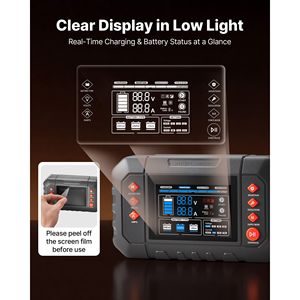 Chargeur de batterie de voiture intelligent 25A 6V/12V/24V pour batteries au lithium ternaire, LiFePO4, et au plomb-acide (Gel/AGM) avec écran LCD de 3,4 pouces - Product Image 6
