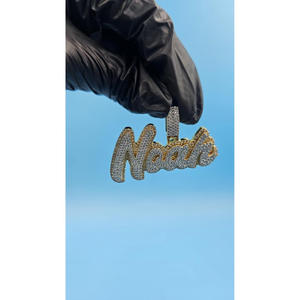 Hip Hop Custom Name Pendant <b>Iced</b> <b>Out</b> Moissanite Diamond Necklace Bling <b>Chain</b> Jewelry Gift - Product Image 5