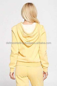 Sudadera con capucha forrada de Sherpa con cremallera, chaqueta de mujer, sudadera elegante de manga larga con lavado ácido, Sudadera con capucha informal de mejor diseño en precio al por mayor - Product Image 6