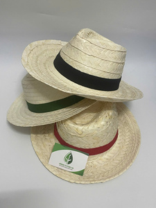 Chapeaux en paille tissés à la main écologiques personnalisés en gros – Sombreros et fedoras à rubans d'artisanat vietnamien - Product Image 4