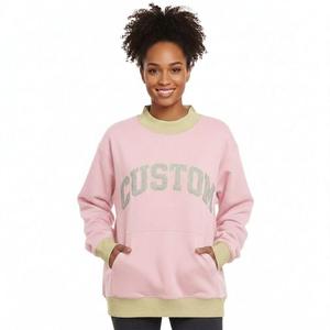 Sudadera con apliques bordados al por mayor, 100% algodón polar, cuello simulado, ropa deportiva premium, sudaderas lisas personalizables, caja a granel - Product Image 4