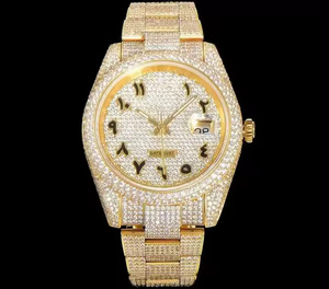 Montre en quartz fusionné avec diamants Moissanite pour homme, montre de luxe Hip Hop haut de gamme, montre-bracelet Bustdown - Product Image 4