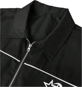 Men's 2 Piece Summer Outfits Graphic Zip Up Short Sleeve Collared Shirt and Shorts <b>Set</b> Casual Tracksuit - Product Image 3