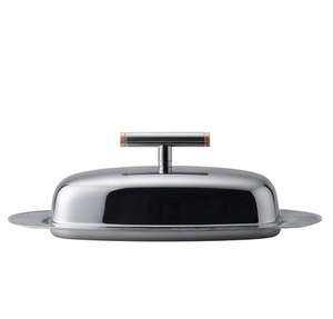 Grand Beurrier en Acier Inoxydable avec Couvercle, Design Moderne Poli, Vaisselle de Cuisine - Product Image 2