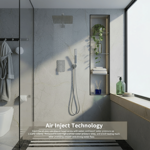 Luxury Male NPT Brushed Nickel <b>Shower</b> <b>System</b> with 10 Inch Rain <b>Shower</b> Head and Handheld Faucet Set for Bathroom <b>Showers</b> - Product Image 6