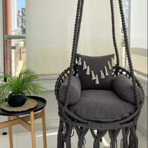 Macrame <b>Hammock</b> Chair, Macrame Round <b>Swing</b>, Hanging Cotton Macrame <b>Hammock</b> Chair, Macrame <b>Swing</b> Chair, Macrame handmade <b>Swing</b> - Product Image 1