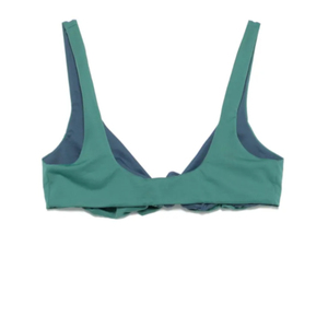 Conjunto de Bikini Casual y Cómodo de Cintura Alta para Mujer, Color Sólido, con Sujetador Triangular Acolchado Extraíble, Tejido de Punto Acanalado de Spandex, Sin Costuras, Profundo - Product Image 5