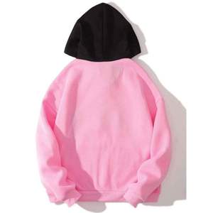 Sudadera con Capucha Unisex INDEX Rosa, Corte Holgado, Felpa de Algodón, Estilo Casual para Otoño, Diseño con Bolsillos, Estampado de Letras - Product Image 2