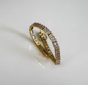 Tishya Diamond Luxury Baguette Cut Moissanite Tennis <b>Bracelet</b> 925 Sterling <b>Silver</b> Gold Plated Women Wedding Party Fine Jewelry - Product Image 4