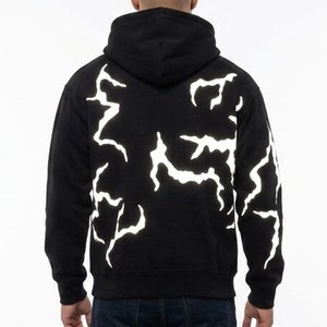 New Arrival Custom Logo <b>Men's</b> High Quality Black Hooded <b>Sweatshirt</b> With <b>White</b> Print Regular Fit Cotton Fleece Casual Autumn Wear - Product Image 2