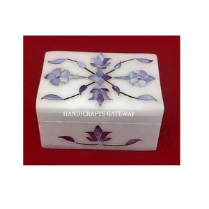 Caja con incrustaciones de mármol, rosa, madre de perla - Product Image 4