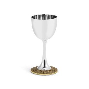 Latest Hammered Silver Kiddush Cup With Floral Branch Stand Luxury Judaica <b>Wine</b> <b>Goblet</b> For Decor - Product Image 3