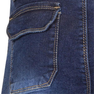 Pantalones Cortos de Mezclilla para Hombre, Cintura Elástica Alta, Color Azul Sólido, Estilo Casual Bermuda con Bolsillos, Transpirables, de Lona Tejida, de Secado Rápido - Product Image 2