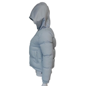 Wholesale Custom Unisex Cropped Puffer Jacket, Hooded Padded <b>Winter</b> <b>Coat</b> with Front Pockets, Stylish <b>Warm</b> Outerwear for Women - Product Image 3