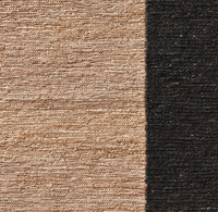 Tapis de salon rectangulaire en jute tressé à la main, motif rayé scandinave noir sumac, beige naturel, écologique et antidérapant