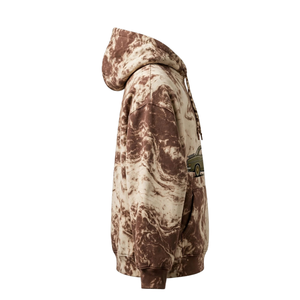 Sudadera con Capucha para Hombre, Color Crema Marrón, Estampado Tie Dye, Bolsillo Canguro, Estilo Urbano, Informal, Manga Larga - Product Image 4