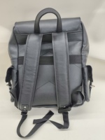 Sac à dos pour ordinateur portable en cuir véritable de haute qualité 20-35L Fermeture éclair Doublure en polyester imperméable Voyage d'affaires Usage quotidien Unisexe