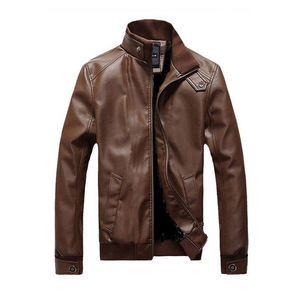 Hot Sale Men's <b>Winter</b> <b>Leather</b> <b>Jacket</b> with Stand Collar Comfortable Breathable Windproof Custom Size Available Men <b>Leather</b> <b>Jacket</b> - Product Image 4