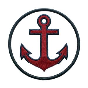Patch brodé thermocollant Trident de Poséidon, motif de dieu de la mer rouge, insigne rond, mythologie grecque, vente en gros - Product Image 3