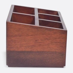 Indian Wooden Utensil <b>Storage</b> Cutlery Utensil Event Home Hotel Dinner <b>Table</b> Decorative Piece Handmade Wooden Utensil Holder - Product Image 2