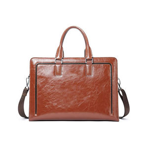 Women Genuine Leather <b>Briefcase</b> Tote Business Vintage Handbag 15.6" Laptop Shoulder Bag Brown - Product Image 3