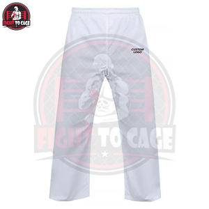 Uniforme de Taekwondo OEM en coton et polyester durable, blanc, avec ceinture élastique, tenue d'entraînement d'arts martiaux - Product Image 4