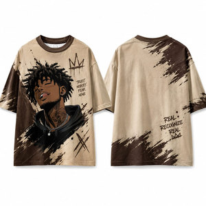 Camiseta Personalizada de Moda Urbana Informal Vintage con Estampado Completo en Serigrafía, Tela de Algodón - Product Image 1