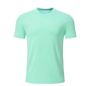 Camiseta de Manga Corta para Hombre, Color Verde Menta, Cuello Redondo, Tejido de Punto, Corte Regular, Estilo Casual - Product Image 3