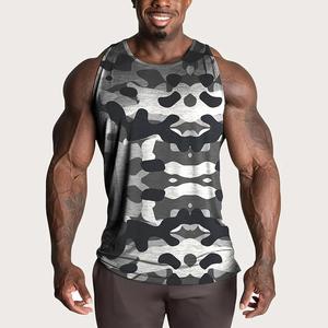 Camisetas sin mangas de cuello alto para hombre, 100% algodón, corte formal, longitud regular, estilo vintage lavado, estampado de leopardo en la parte delantera - Product Image 3
