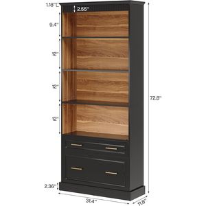 Libreria Verticale con Ripiani e Spazio di Archiviazione - Product Image 5