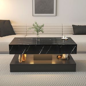 Tavolino da Caffè LED Alto 43 cm con Luci LED, Arredamento Moderno per Soggiorno, Grande Tavolo da Salotto per Casa - Product Image 2